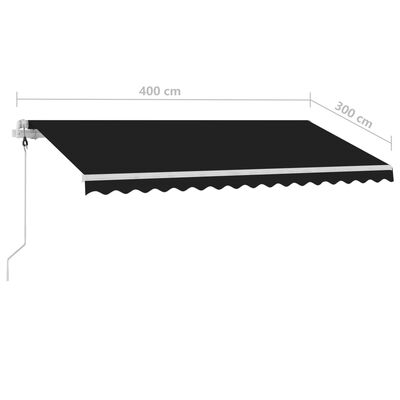 vidaXL Freestanding Automatic Awning 400x300 cm Anthracite