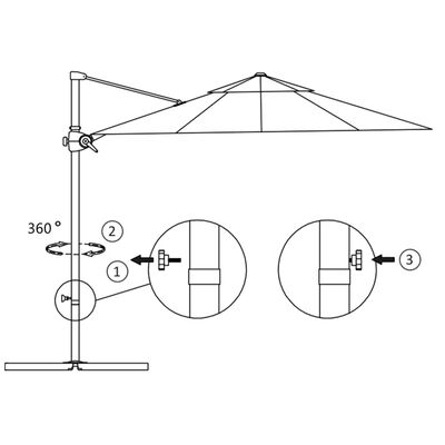 vidaXL Garden Parasol with Portable Base Taupe