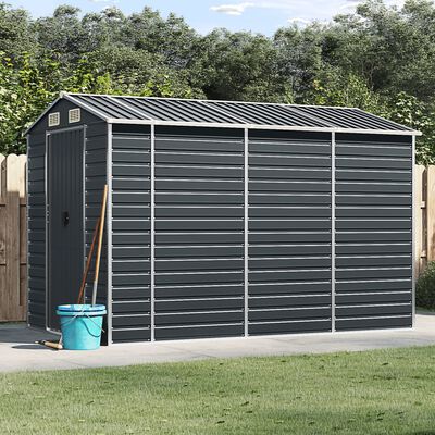 vidaXL Garden Shed Anthracite 191x300x198 cm Galvanised Steel