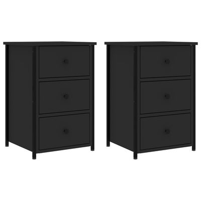 vidaXL Bedside Cabinets 2 pcs Black 40x36x60 cm Engineered Wood