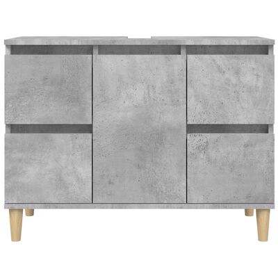 vidaXL Sink Cabinet Concrete Grey 80x33x60 cm Engineered Wood