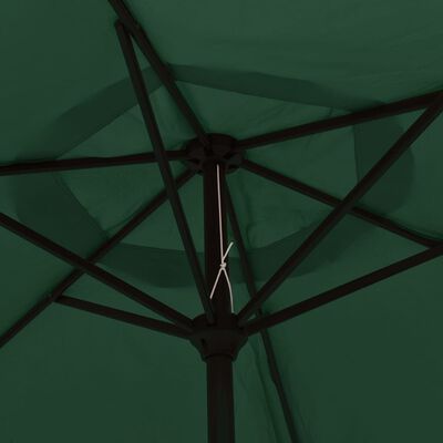 vidaXL LED Cantilever Garden Parasol 3 m Green