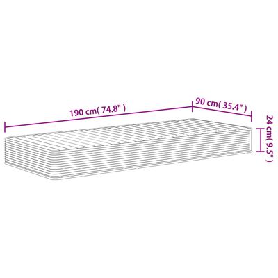 vidaXL Foam Mattress Medium Soft 90x190 cm Single Size