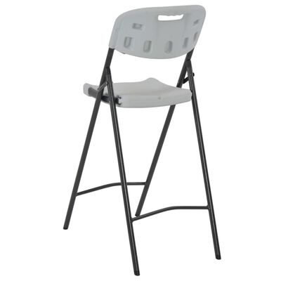 vidaXL Folding Bar Chairs 2 pcs HDPE and Steel White