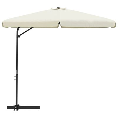 vidaXL Garden Parasol with Steel Pole 300 cm Sand White