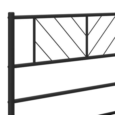 vidaXL Metal Bed Frame without Mattress with Footboard Black 135x190 cm Double