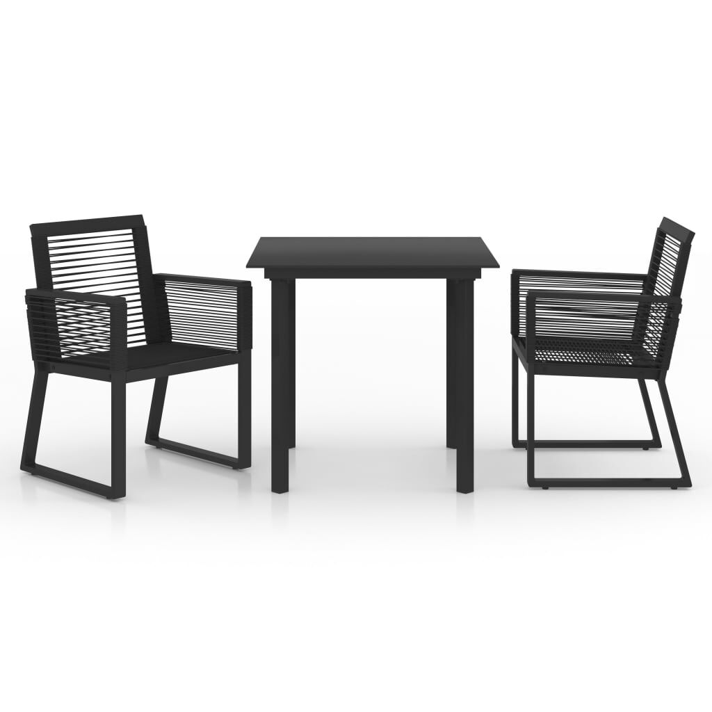 3 piece black wicker bistro set