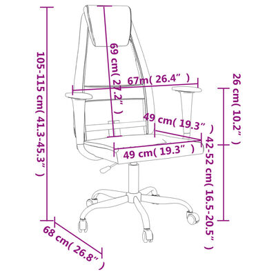 vidaXL Office Chair White Mesh Fabric and Faux Leather