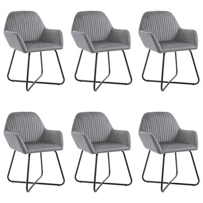 vidaXL Dining Chairs 6 pcs Grey Velvet