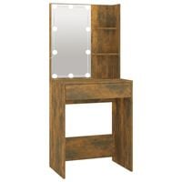 vidaXL Dressing Table with LED Smoked Oak 60x40x140 cm