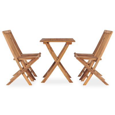 vidaXL 5 Piece Folding Outdoor Dining Set Solid Teak Wood