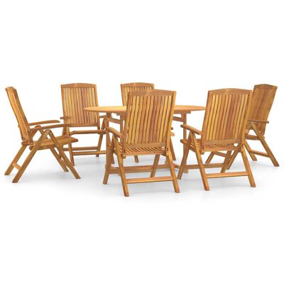 vidaXL 7 Piece Garden Dining Set Solid Wood Teak