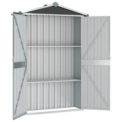 vidaXL Garden Shed Anthracite 116x45x175 cm Galvanised Steel