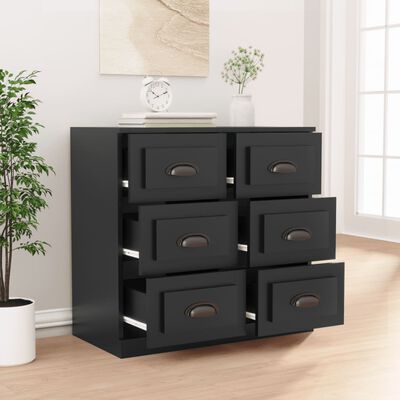 vidaXL Sideboard Black 70x35.5x67.5 cm Engineered Wood