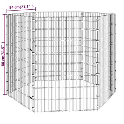 vidaXL Free Range Animal Enclosure 6-Panel 54x80 cm Galvanised Iron