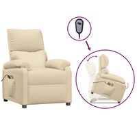 vidaXL Stand up Massage Chair Cream Fabric