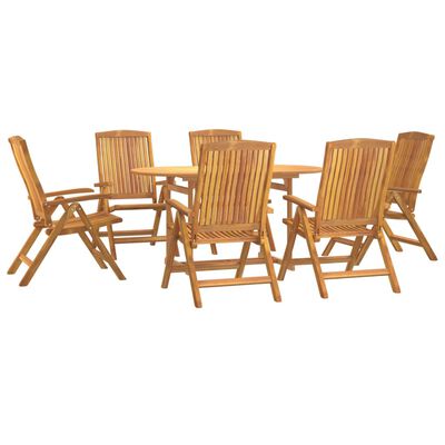 vidaXL 7 Piece Garden Dining Set Solid Wood Teak