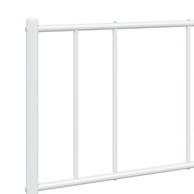 vidaXL Metal Bed Frame without Mattress with Footboard White 150x200 cm King Size