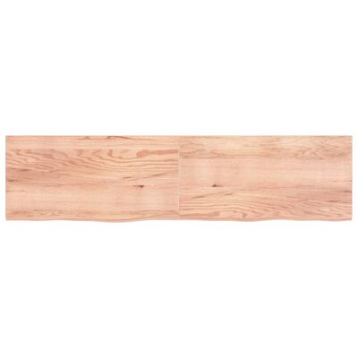 vidaXL Wall Shelf Light Brown 200x50x(2-4) cm Treated Solid Wood Oak