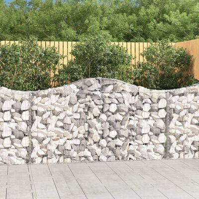 vidaXL Arched Gabion Baskets 12 pcs 200x30x100/120 cm Galvanised Iron