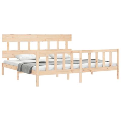 vidaXL Bed Frame without Mattress Super King Size Solid Wood Pine