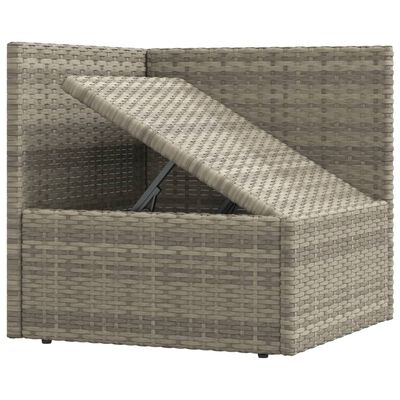 vidaXL 3 Piece Garden Lounge Set with Cushions Grey Poly Rattan