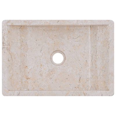 vidaXL Sink 45x30x12 cm Marble High Gloss Cream