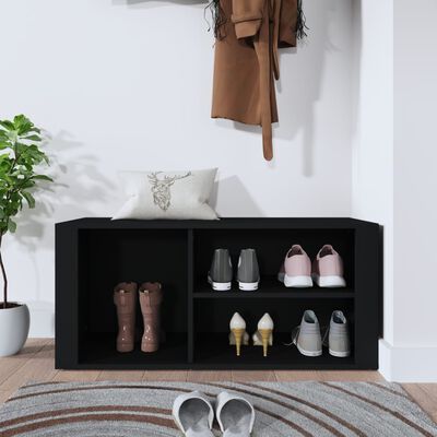 vidaXL Shoe Cabinet Black 100x35x45 cm Engineered Wood