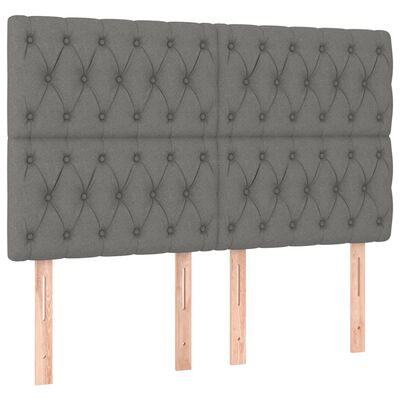 vidaXL LED Headboard Dark Grey 160 cm Fabric