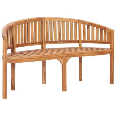 vidaXL Banana Bench 151 cm Solid Teak Wood