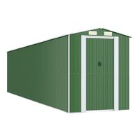 vidaXL Garden Shed Green 192x855x223 cm Galvanised Steel