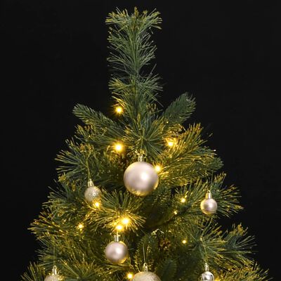 vidaXL Artificial Hinged Christmas Tree 150 LEDs & Ball Set 120 cm