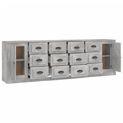 vidaXL Sideboards 3 pcs Concrete Grey Engineered Wood