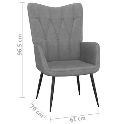 vidaXL Relaxing Chair with a Stool Dark Grey Fabric