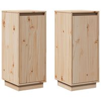 vidaXL Sideboards 2 pcs 31.5x34x75 cm Solid Wood Pine