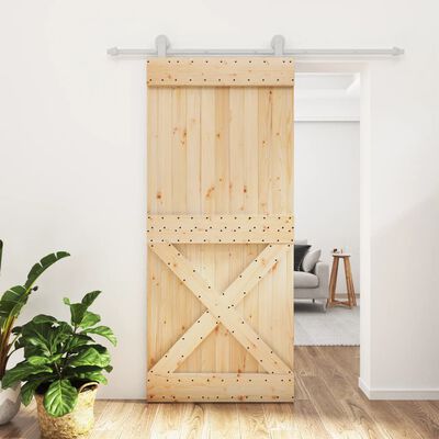 vidaXL Sliding Door with Hardware Set 90x210 cm Solid Wood Pine