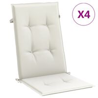 vidaXL Highback Chair Cushions 4 pcs Melange Cream 120x50x4 cm Fabric