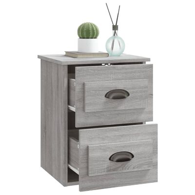 vidaXL Wall-mounted Bedside Cabinet Grey Sonoma 41.5x36x53cm