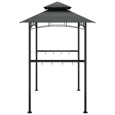 vidaXL BBQ Gazebo with Side Shelves Anthracite 240x150x243 cm Steel