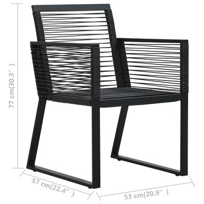 vidaXL 5 Piece Outdoor Dining Set PVC Rattan Black