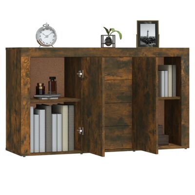 vidaXL Sideboard Smoked Oak 120x36x69 cm Engineered Wood