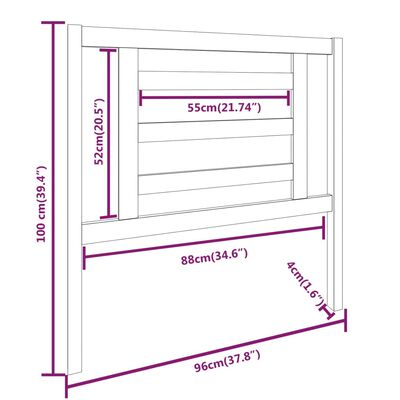 vidaXL Bed Headboard 96x4x100 cm Solid Wood Pine