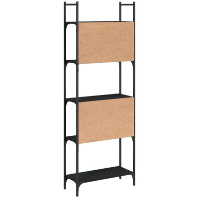 vidaXL Bookshelf 5-Tier Black 60.5x24x166.5 cm Engineered Wood