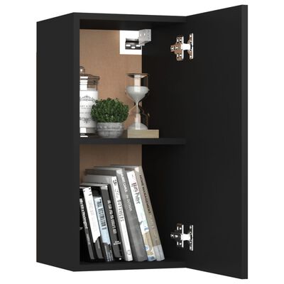 vidaXL 8 Piece TV Cabinet Set Black Engineered Wood