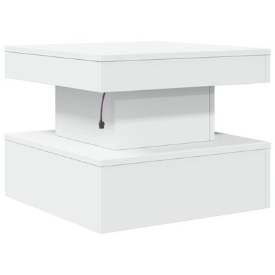 vidaXL Coffee Table with LED Lights White 50x50x40 cm