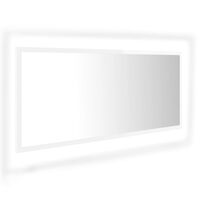 vidaXL LED Bathroom Mirror High Gloss White 100x8.5x37 cm Acrylic