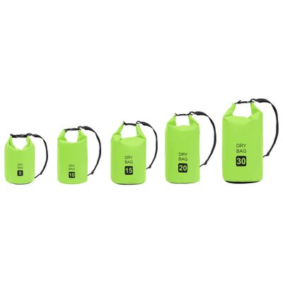 vidaXL Dry Bag Green 15 L PVC