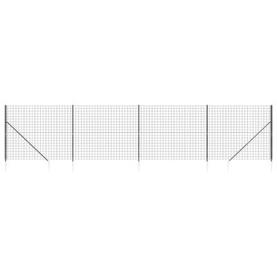 vidaXL Wire Mesh Fence with Spike Anchors Anthracite 1.6x10 m