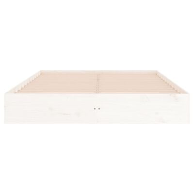 vidaXL Bed Frame without Mattress White Solid Wood 150x200 cm King Size