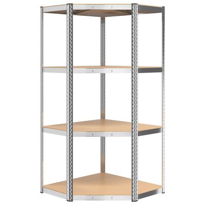 vidaXL 4-Layer Shelves 5 pcs Silver Steel&Engineered Wood